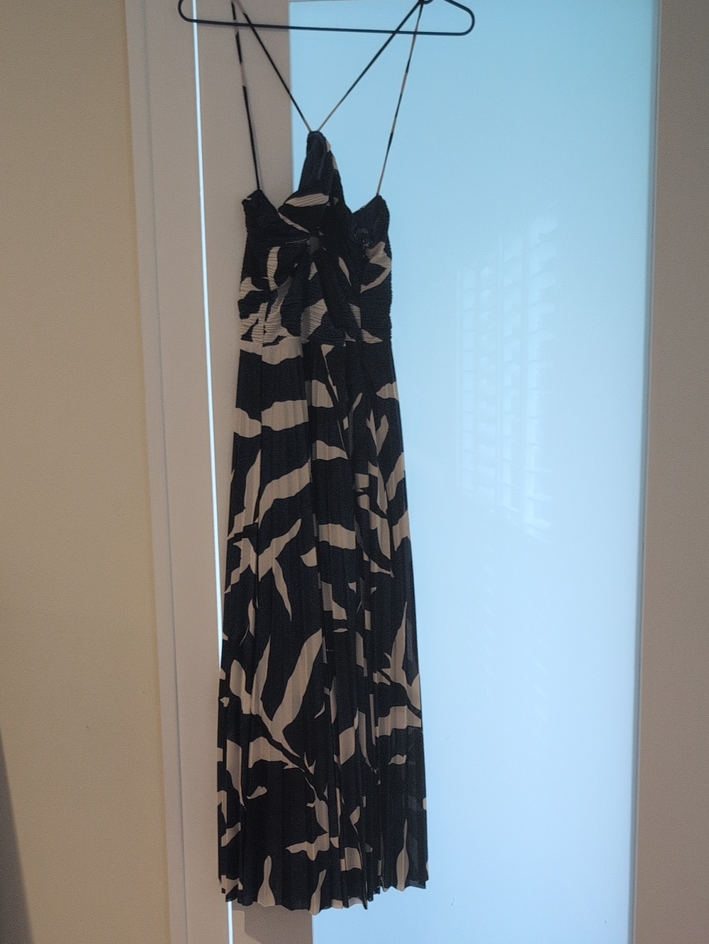 H&M Black and White Printed Strappy Maxi Dress